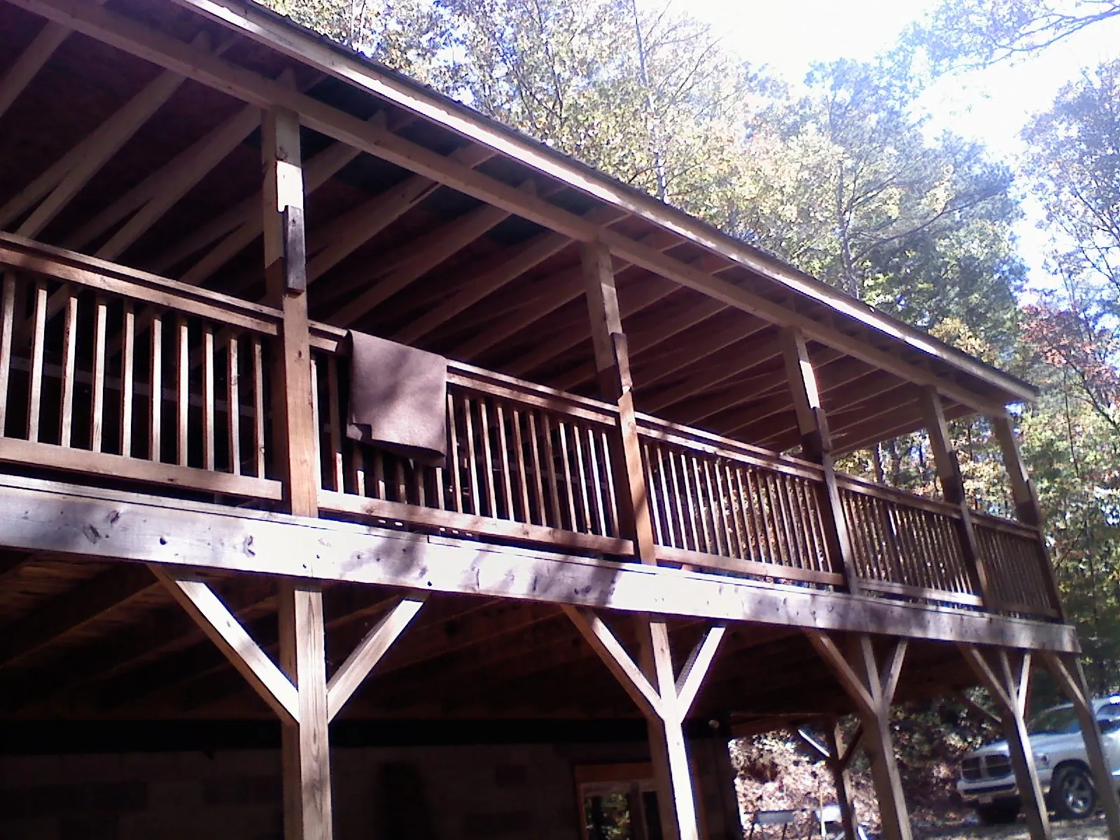 Timber framing under a new elevated porch and deck — Roof Leak Repair in Earth City by Roofing Brothers